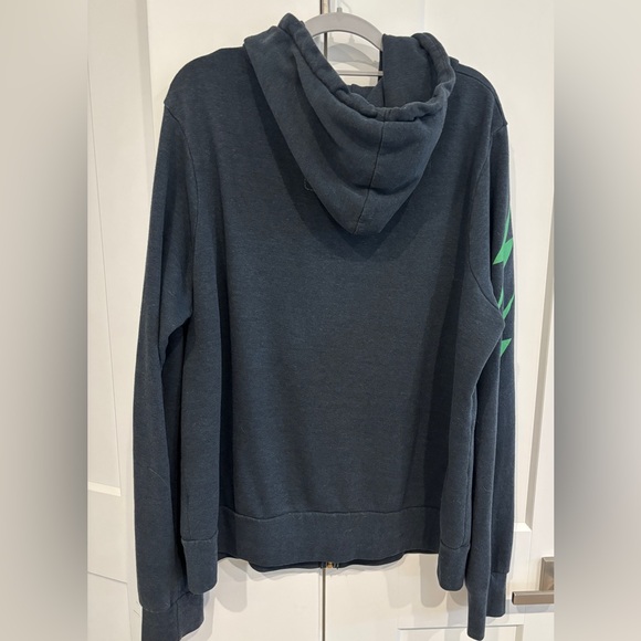 Aviator Nation Dark Gray Zip-Up Sweater with Green Lightning. Size XL - Picture 7 of 10